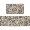 Artoid Mode Blue Floral Flowers Spring Kitchen Mats Set of 2, Home Decor Low-Profile Kitchen Rugs for Floor – 17×29 and 17×47 Inch