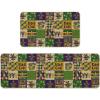 Artoid Mode Buffalo Plaid Doughnut Beads Lobster Mardi Gras Kitchen Mats Set of 2, Carnival Home Decor Low-Profile Kitchen Rugs for Floor – 17×29 and 17×47 Inch