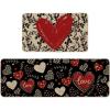 Artoid Mode Classic Button Heart Valentines Kitchen Mats Set of 2, Low-Profile Home Decor Kitchen Rugs for Floor – 17×29 and 17×47 Inch