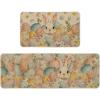 Artoid Mode Eggs Bunny Easter Kitchen Mats Set of 2, Home Seasonal Spring Easter Holiday Holiday Party Floor Mat – 17×29 and 17×47 Inch