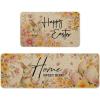 Artoid Mode Eggs Rabbits Bunny Flowers Decorative Happy Easter Kitchen Mats Set of 2, Home Seasonal Spring Easter Floor Mat – 17×29 and 17×47 Inch