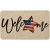 Artoid Mode Elegant American Flag Stars Memorial Day Welcome Doormat, 4th of July Patriotic Liberty Low-Profile Yard Floor Switch Mat for Indoor Outdoor 17 x 29 Inch