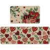 Artoid Mode Leaves Heart Valentines Kitchen Mats Set of 2, Low-Profile Home Decor Kitchen Rugs for Floor – 17×29 and 17×47 Inch