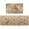 Artoid Mode Rabbit Bunny Butterfly Flowers Cup Eggs Easter Kitchen Mats Set of 2, Spring Home Decor Kitchen Rugs for Floor – 17×29 and 17×47 Inch