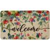 Artoid Mode Welcome Floral Eucalyptus Patriotic 4TH of July Doormat, Memorial Day Home Decor Low-Profile Switch Rug Door Mat Floor Mat for Indoor Outdoor 17×29 Inch