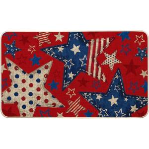 Artoid Mode American Flag Stars Freedom Patriotic 4th of July Doormat, Memorial Day Home Decor Switch Rug Door Mat Floor Mat 17×29 Inch