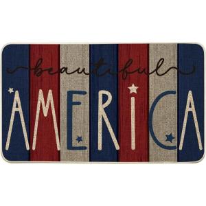 Artoid Mode Vertical Stripe American Flag Stars Patriotic 4th of July Doormat, Memorial Day Home Decor Switch Rug Door Mat Floor Mat 17×29 Inch