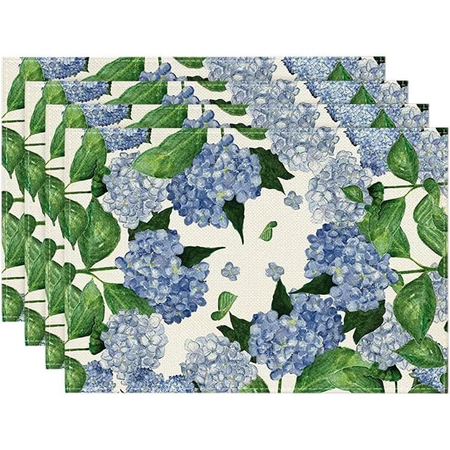 image:imageArtoid Mode Watercolor Hydrangea Table Runner Spring Summer Seasonal Kitchen Dining Table Decoration for Indoor Outdoor Home Party Decor 13 x 72 InchBlueRed