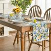 Artoid Mode Blue Lemon Iris Summer Table Runner, Seasonal Spring Kitchen Dining Table Decor for Home Party Decor 13×72 Inch(Blue)