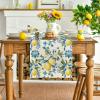 Artoid Mode Blue Lemon Iris Summer Table Runner, Seasonal Spring Kitchen Dining Table Decor for Home Party Decor 13×72 Inch(Blue)