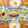 Artoid Mode Blue Lemon Iris Summer Table Runner, Seasonal Spring Kitchen Dining Table Decor for Home Party Decor 13×72 Inch(Blue)