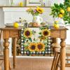 Artoid Mode Buffalo Plaid Sunflower Table Runner, Summer Fall Seasonal Kitchen Dining Table Decoration for Indoor Outdoor Home Party Decor 13 x 72 Inch(13″ x 90″  Table Runner)