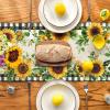 Artoid Mode Buffalo Plaid Sunflower Table Runner, Summer Fall Seasonal Kitchen Dining Table Decoration for Indoor Outdoor Home Party Decor 13 x 72 Inch(13″ x 36″  Table Runner)