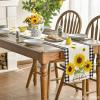 Artoid Mode Buffalo Plaid Sunflower Vase Sunshine Summer Table Runner, Spring Kitchen Dining Table Decoration for Home Party Decor 13×72 Inch(Beige)
