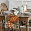 Artoid Mode Polka Dot Pumpkins Vine 2PCS Fall Table Runner, Seasonal Autumn Thanksgiving Kitchen Dining Table Decoration Home Party Decor 13×72 Inch(Wood)