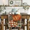 Artoid Mode Polka Dot Pumpkins Vine 2PCS Fall Table Runner, Seasonal Autumn Thanksgiving Kitchen Dining Table Decoration Home Party Decor 13×72 Inch(Wood)
