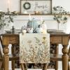 Artoid Mode Wild Flowers Grasses Floral Fall Table Runner, Seasonal Autumn Kitchen Dining Table Decoration for Home Party Decor 13×72 Inch(Beige)