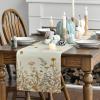 Artoid Mode Wild Flowers Grasses Floral Fall Table Runner, Seasonal Autumn Kitchen Dining Table Decoration for Home Party Decor 13×72 Inch(Beige)