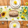 Artoid Mode Yellow Stripes Vase Lemon Summer Table Runner, Spring Kitchen Dining Table Decoration for Home Party Decor 13×72 Inch(Yellow)