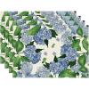 Artoid Mode Watercolor Hydrangea Table Runner, Spring Summer Seasonal Kitchen Dining Table Decoration for Indoor Outdoor Home Party Decor 13 x 72 Inch(Blue/Red)