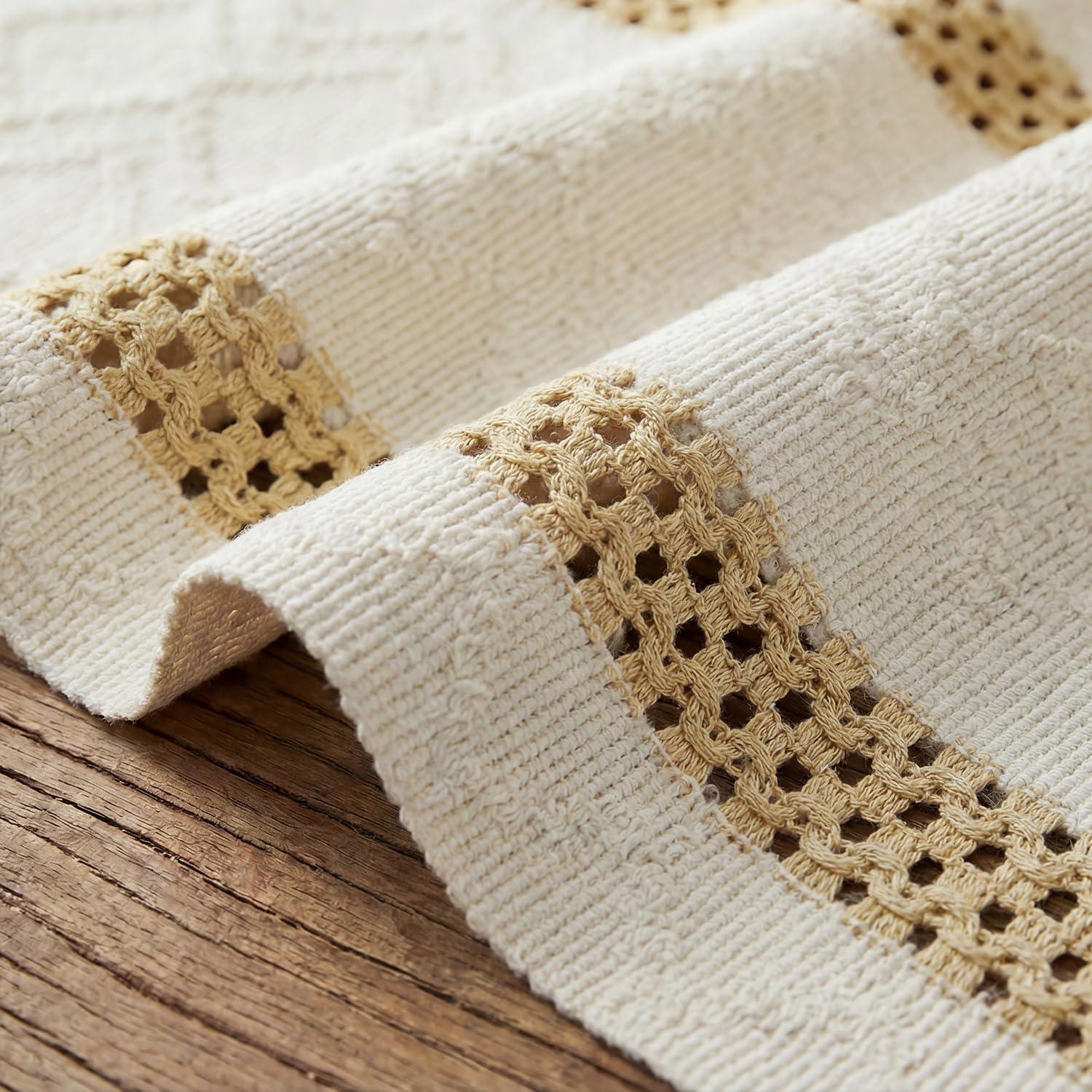 image:imageArtoid Mode Red Stripe Woven Table Runner Seasonal Holiday Hollow Kitchen Dining Table Decoration for Home Party Decor 12x72 InchBurlap Brown