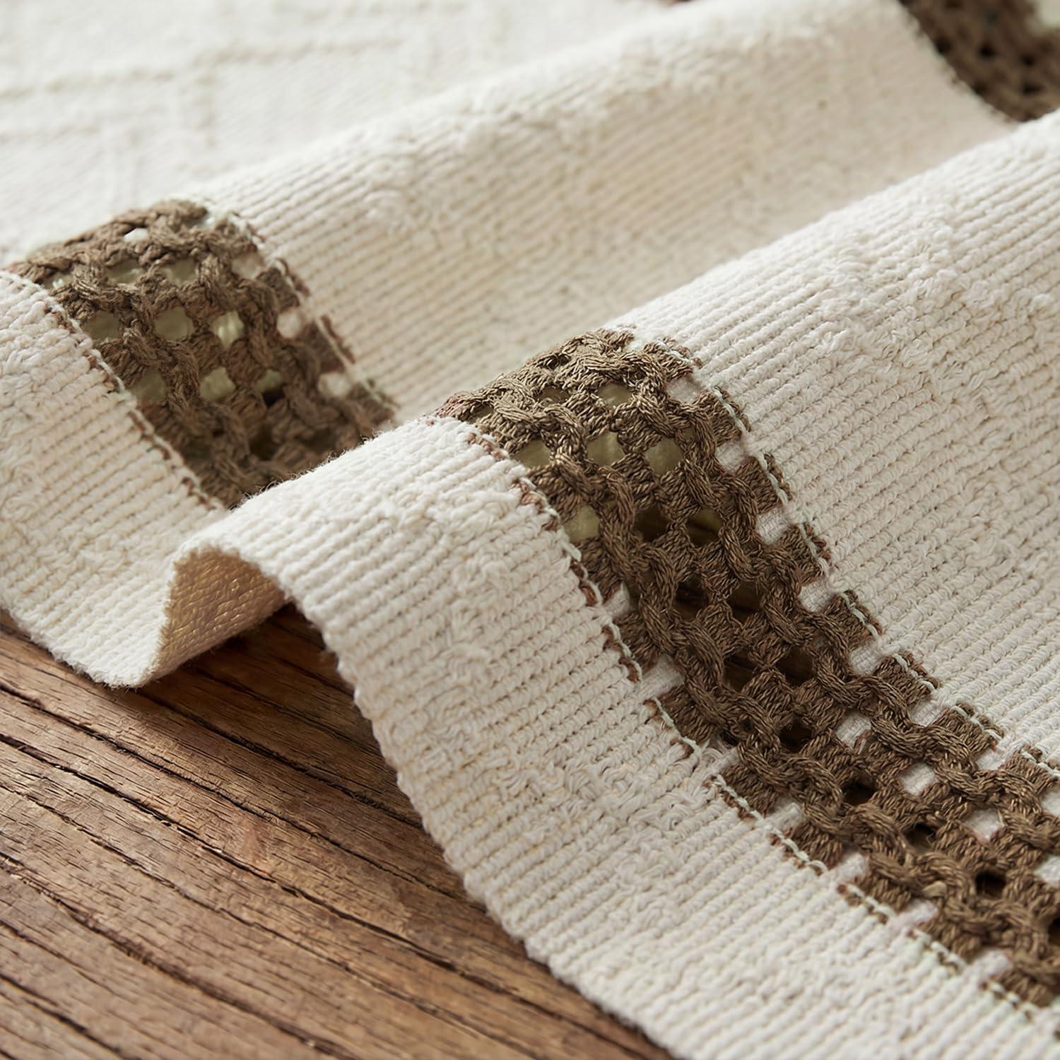 image:imageArtoid Mode Red Stripe Woven Table Runner Seasonal Holiday Hollow Kitchen Dining Table Decoration for Home Party Decor 12x72 InchLight Coffee
