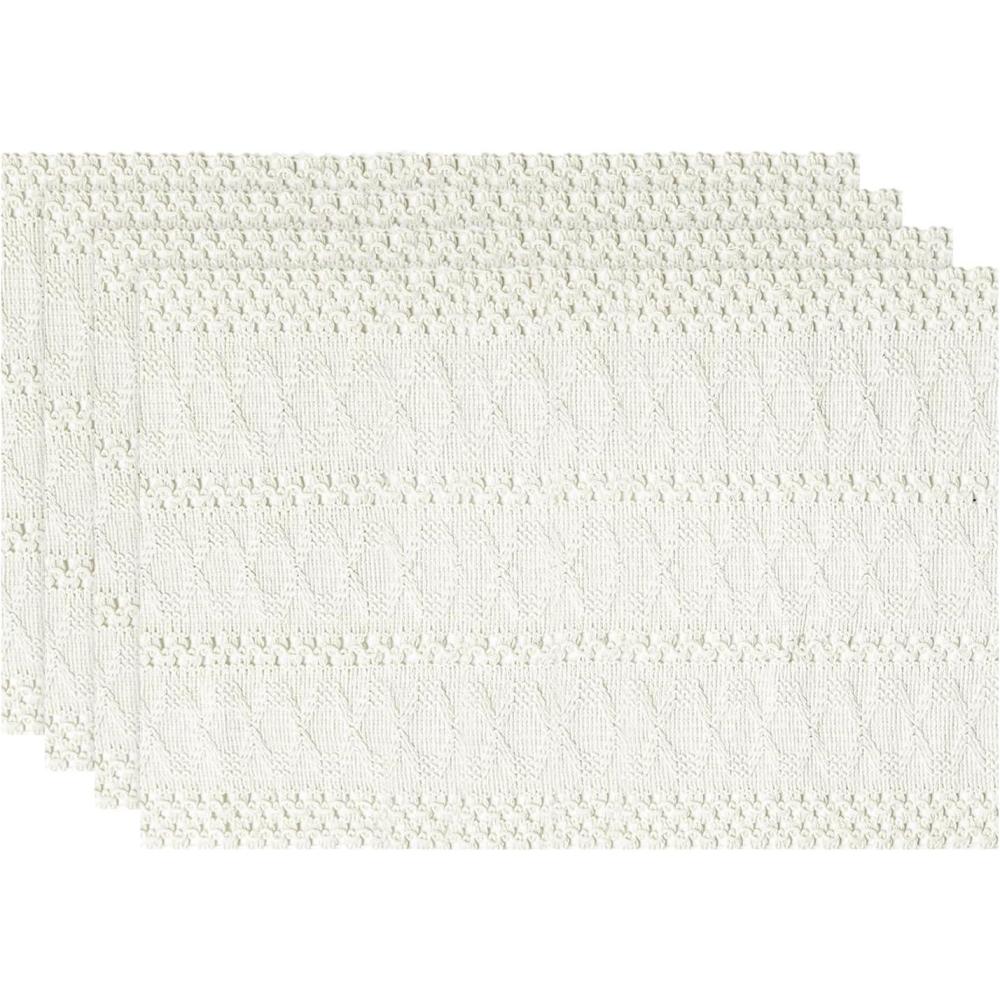 image:imageArtoid Mode Beige Farmhouse Woven Rustic Hollow Placemats Set of 412x18 Inch Seasonal Holiday Table Mats Party Kitchen Dining DecorationBeige
