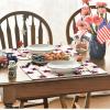 Artoid Mode Beige America Stars Block Patriotic 4th of July Placemats Set of 4, 12×18 Inch Memorial Day Holiday Table Mats for Party Kitchen Dining Decoration(Beige)