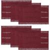 Artoid Mode Beige Farmhouse Woven Rustic Hollow Placemats Set of 4,12×18 Inch Seasonal Holiday Table Mats Party Kitchen Dining Decoration(Red)