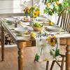Artoid Mode Beige Sunflower Bees Summer Placemats Set of 4, 12×18 Inch Seasonal Spring Holiday Table Mats for Party Kitchen Dining Decoration(Beige)