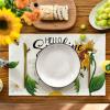 Artoid Mode Beige Sunflower Bees Summer Placemats Set of 4, 12×18 Inch Seasonal Spring Holiday Table Mats for Party Kitchen Dining Decoration(Beige)