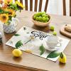 Artoid Mode Beige Sunflower Bees Summer Placemats Set of 4, 12×18 Inch Seasonal Spring Holiday Table Mats for Party Kitchen Dining Decoration(Beige)