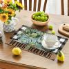 Artoid Mode Black Buffalo Plaid Truck Eucalyptus Summer Placemats Set of 4, 12×18 Inch Spring Table Mats for Party Kitchen Dining Decoration(Multi Color)