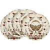 Artoid Mode Black Poppy Moth Moon Placemats Set of 4, 12×18 Inch Floral Spring Table Mats for Outdoor Home Party Kitchen Dining Decor(Beige)