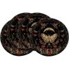 Artoid Mode Black Poppy Moth Moon Placemats Set of 4, 12×18 Inch Floral Spring Table Mats for Outdoor Home Party Kitchen Dining Decor(Black)