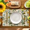 Artoid Mode Brown Lemon Tree Bird Flower Summer Placemats Set of 4,12×18 Inch Seasonal Spring Table Mats for Party Kitchen Dining Decoration(Multicolor)