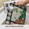 Artoid Mode Buffalo Plaid Gnome Vinyl St. Patrick’s Day Placemats Set of 4, 12×18 Inch Wipeable Non-Slip PVC Place Mats for Party Kitchen Dining Decor