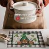 Artoid Mode Buffalo Plaid Gnome Vinyl St. Patrick’s Day Placemats Set of 4, 12×18 Inch Wipeable Non-Slip PVC Place Mats for Party Kitchen Dining Decor