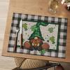 Artoid Mode Buffalo Plaid Gnome Vinyl St. Patrick’s Day Placemats Set of 4, 12×18 Inch Wipeable Non-Slip PVC Place Mats for Party Kitchen Dining Decor