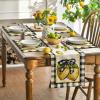 Artoid Mode Buffalo Plaid Lemon Placemats for Dining Table, 12 x 18 Inch Summer Seasonal Decoration Rustic Washable Table Mats Set of 4(Red/Blue)