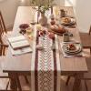 Artoid Mode Burlap Brown Stripe Diamond Pattern Woven Table Runner, Seasonal Holiday Hollow Kitchen Dining Table Decoration for Home Party Decor 12×72 Inch(Red)
