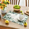 Artoid Mode Eucalyptus Leaves Summer Round Placemats Set of 4, 14 Inch Summer Round Table Mats for Dining Decoration(Green)