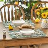Artoid Mode Eucalyptus Leaves Summer Round Placemats Set of 4, 14 Inch Summer Round Table Mats for Dining Decoration(Green)