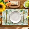 Artoid Mode Eucalyptus Summer Round Placemats Set of 4, 14 Inch Summer Round Table Mats for Dining Decoration(Beige)