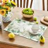 Artoid Mode Eucalyptus Summer Round Placemats Set of 4, 14 Inch Summer Round Table Mats for Dining Decoration(Beige)