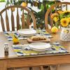 Artoid Mode Lemon Branches Summer Round Thanksgiving Placemats Set of 4, 14 Inch Round Table Mats for Dining Decoration(Beige)