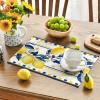 Artoid Mode Lemon Branches Summer Round Thanksgiving Placemats Set of 4, 14 Inch Round Table Mats for Dining Decoration(Beige)