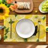 Artoid Mode Lemon Cat Summer Placemats Set of 4, 12×18 Inch Seasonal Spring Holiday Table Mats for Party Kitchen Dining Decoration(Yellow)