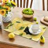 Artoid Mode Lemon Cat Summer Placemats Set of 4, 12×18 Inch Seasonal Spring Holiday Table Mats for Party Kitchen Dining Decoration(Yellow)