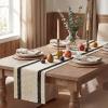Artoid Mode Red Stripe Woven Table Runner, Seasonal Holiday Hollow Kitchen Dining Table Decoration for Home Party Decor 12×72 Inch(Black)